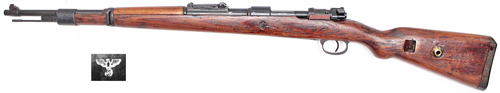 An object with a strap with Springfield Armory in the background